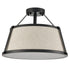 Drum Flush Mount Ceiling Light Black Finish Dimmable LED Light